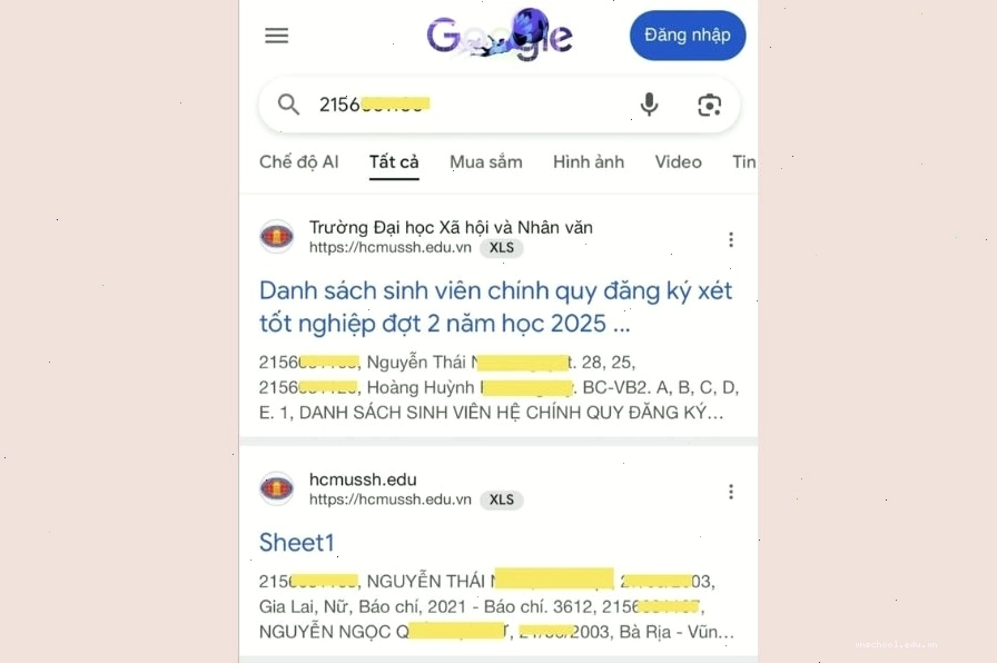 Cảnh báo rủi ro khi tra cứu mã số sinh viên trên Google