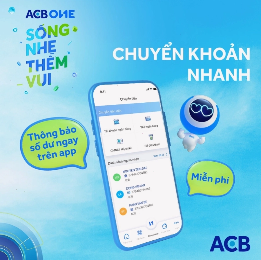 Giao dịch đơn giản và nhanh chóng qua ứng dụng ngân hàng