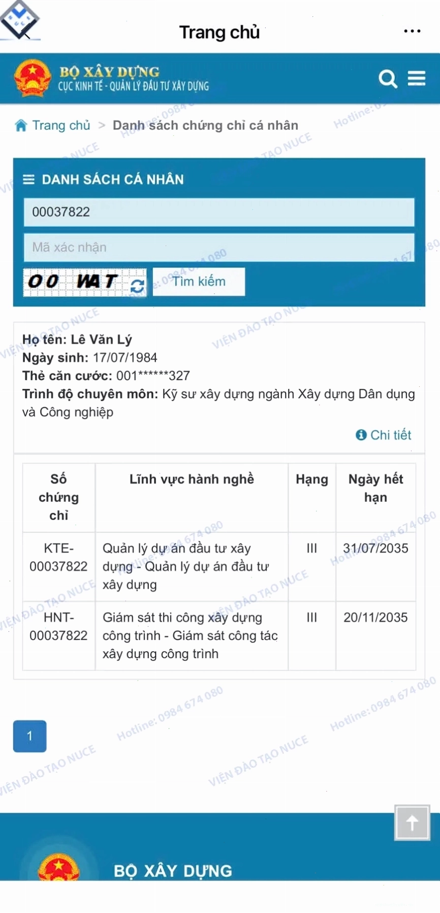 Quy trình tra cứu chứng chỉ hành nghề bằng mã QR